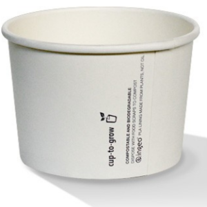 8oz PLA Hot/Cold Paper Soup Bowl - Plain White